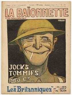 Gus Bofa, Une de La Baïonnette, n° 123, 8 novembre 1917